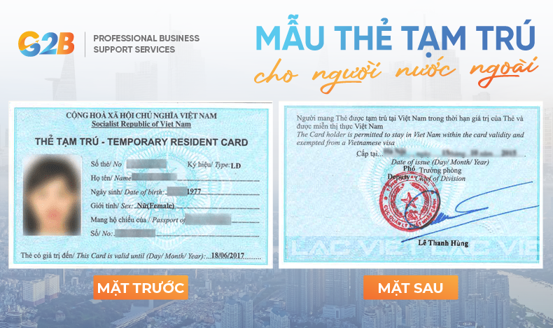 Mẫu thẻ tạm trú cho người nước ngoài