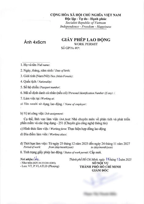 VN Work Permit